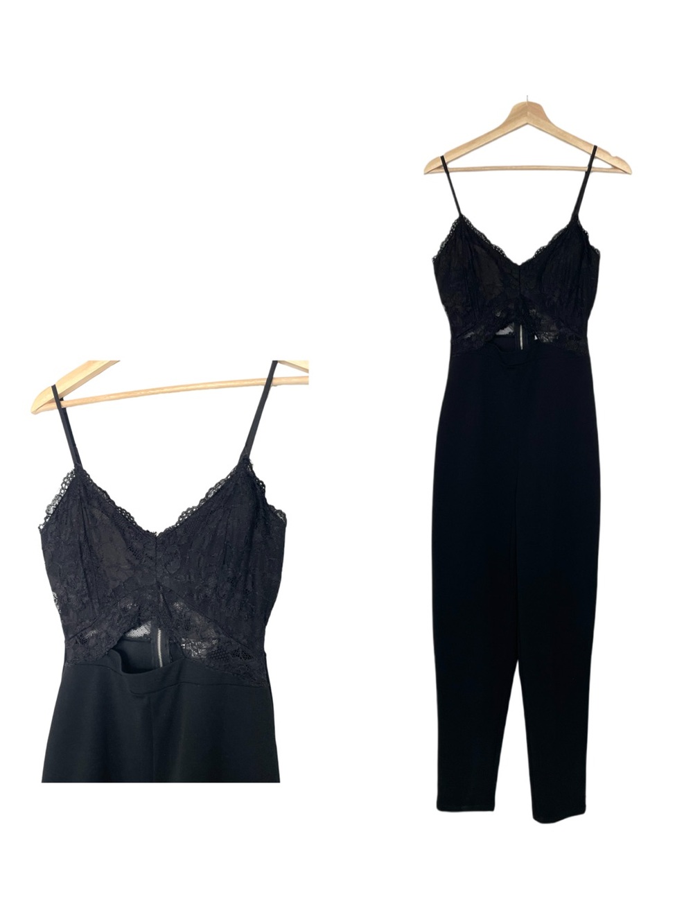 Birch and Stone Black Lace Jumpsuit Boho Beachy Festival Jumpsuit Size Medium